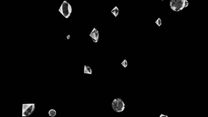 透明通道钻石雨素材30秒视频