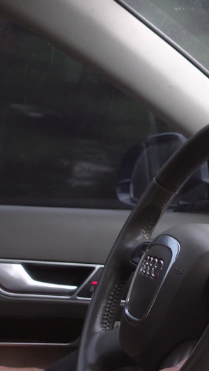 高度道路上操控方向盘的汽车驾驶员素材40秒视频