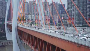 城市桥梁车辆人文景色45秒视频