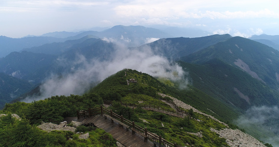 5A级景区太白山栈道4K航拍视频