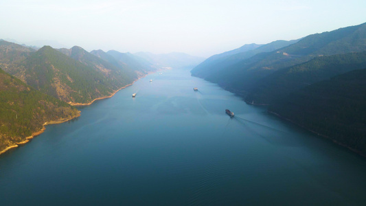 4K航拍万里长江三峡库区自然生态环境视频