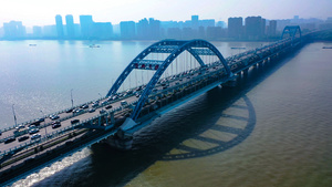 4K航拍杭州复兴大桥69秒视频