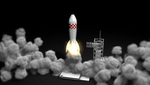3D动画火箭发射10秒视频