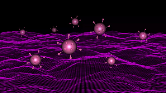 3d病毒粒子科学背景动画视频