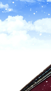 唯美的故宫雪景背景视频素材雪花背景视频