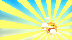 快乐的太阳升起卡通3D动画10秒视频