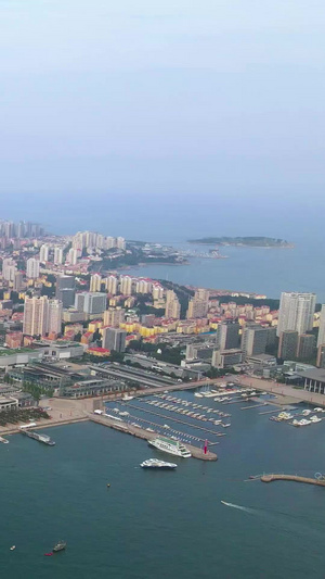 高空航拍海边城市航拍城市63秒视频