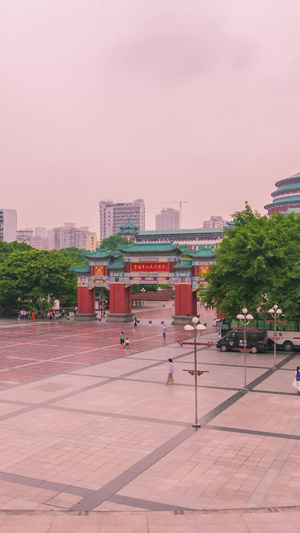 重庆大礼堂移动延迟拍摄网红城市21秒视频