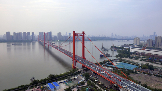 武汉鹦鹉洲长江大桥延时摄影视频