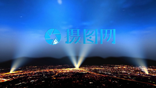 AE模板 城市之夜logo演绎片头视频