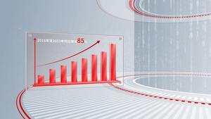  红色简洁科技企业数据对比柱状图AE模板25秒视频