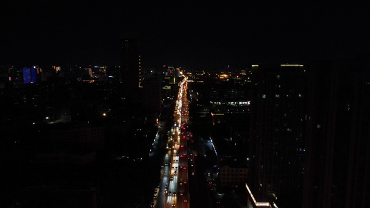 湖南长沙城市夜景交通4K航拍视频视频