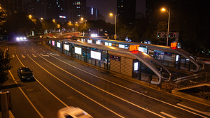 BRT站台唯美大气夜景延时摄影24秒视频