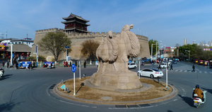 陕西榆林古城墙景点52秒视频