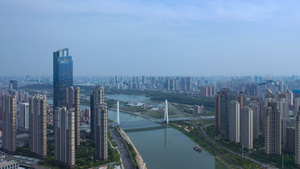 航拍武汉城市天际线汉江月湖桥江景4k素材31秒视频