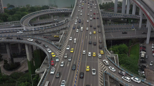4k航拍重庆网红地标鹅公岩大桥视频