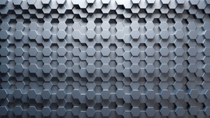科技金属黑色几何五边形运动三维动画57秒视频