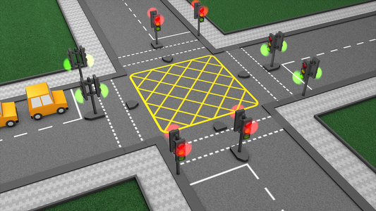 道路交通轻便概念动画汽车系统视频