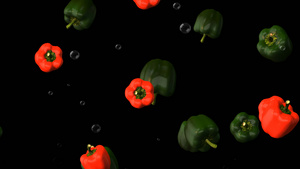 透明通道蔬菜青椒视频素材60秒视频