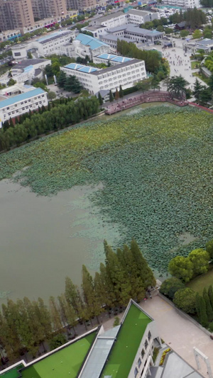 航拍国家5A级景区淮安周恩来纪念馆超大景视频59秒视频