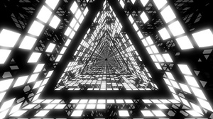 黑白几何格子三角隧道穿梭背景视频5秒视频