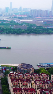 航拍上海卢浦大桥上海地标视频