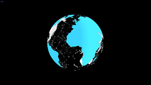 科技感三维地球旋转动画15秒视频