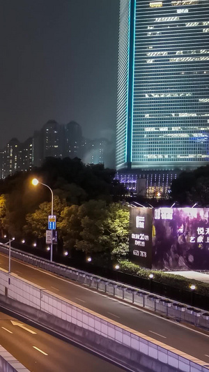 上海中环地道夜景延时视频时间流逝14秒视频