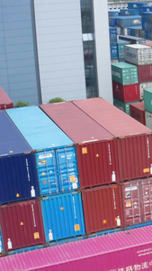 集装箱物流航拍延时商业贸易视频