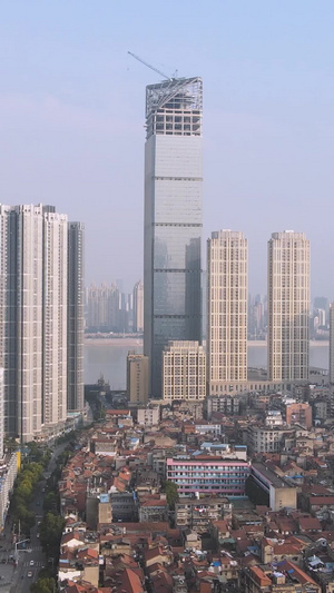 航拍城市在建地产高楼商务天际线素材地产素材46秒视频