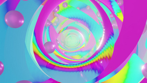 3d彩色抽象艺术穿梭背景15秒视频