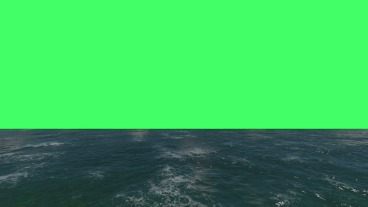 向绿色屏幕飞过水面的动画视频