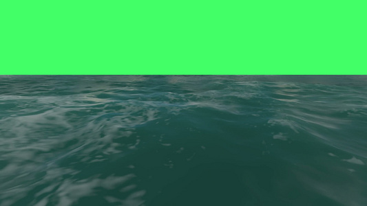 绿色屏幕飞过水面的动画视频