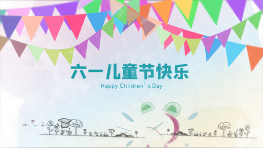 六一儿童节节日快乐AE模板视频
