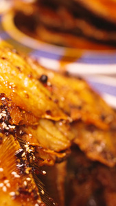 素材慢动作升格拍摄湖北特色小吃武昌鱼腌制过程制作过程视频