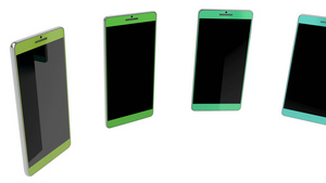 3d不同颜色的智能手机24秒视频