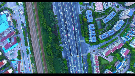 上海城市垂直航拍视频