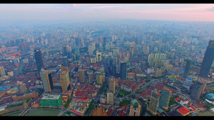 上海城市天际线航拍53秒视频