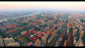 上海卢浦大桥两岸城市风光12秒视频