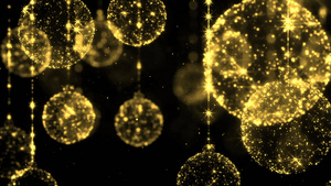 金色唯美的装饰球粒子特效视频素材60秒视频