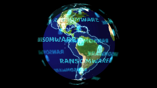 探测到全球数字世界地图和赎金软件红色大利仪这是Nasa视频