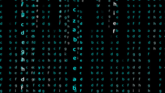 矩阵字母表blue颜色抽象文本效果运动视频