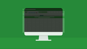 绿幕imac电脑上表格的MG动画11秒视频