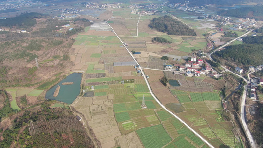 美丽乡村田园风光航拍视频