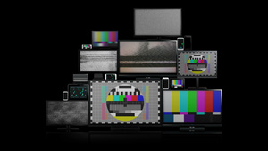 无信号的很多不同种类的屏幕60秒视频