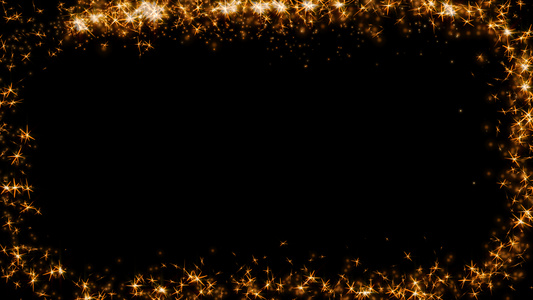 金色光斑星光沿边框移动修饰粒子动画视频