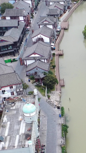 江苏淮安里运河古建筑淮安城市风光49秒视频