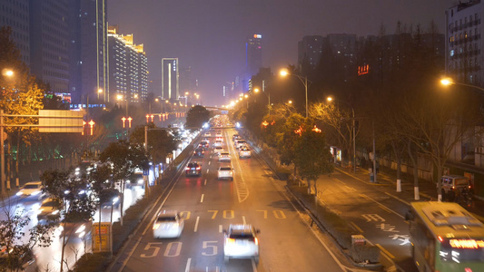 西安南二环车流夜景延时视频