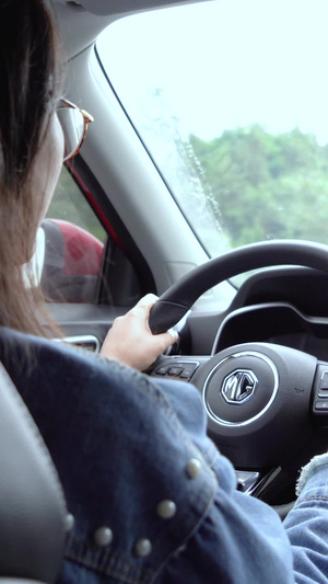 高速路上开车的女青年 开车的女生16秒视频