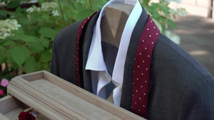 男子时装服装外套领带和衬衫新郎婚礼风格6秒视频